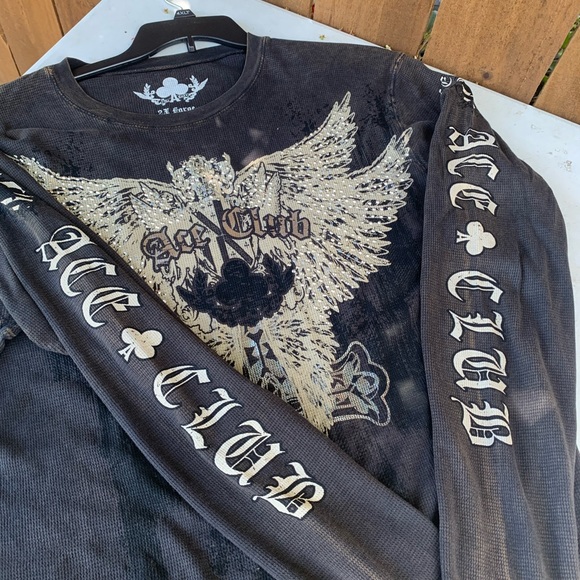 Y2K Vintage Ace Club men's thermal T-shirt size XXL. - Picture 2 of 8